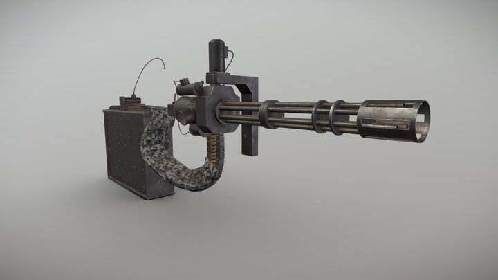 Minigun for Mecha 3D Model