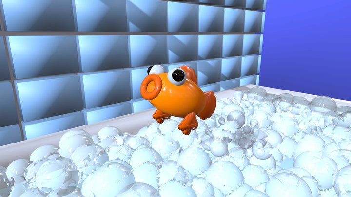 toy story inspired fish jumping out of bath 3D Model