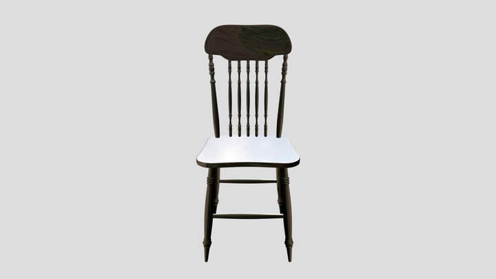 Vintage Wooden Chair 3D Model