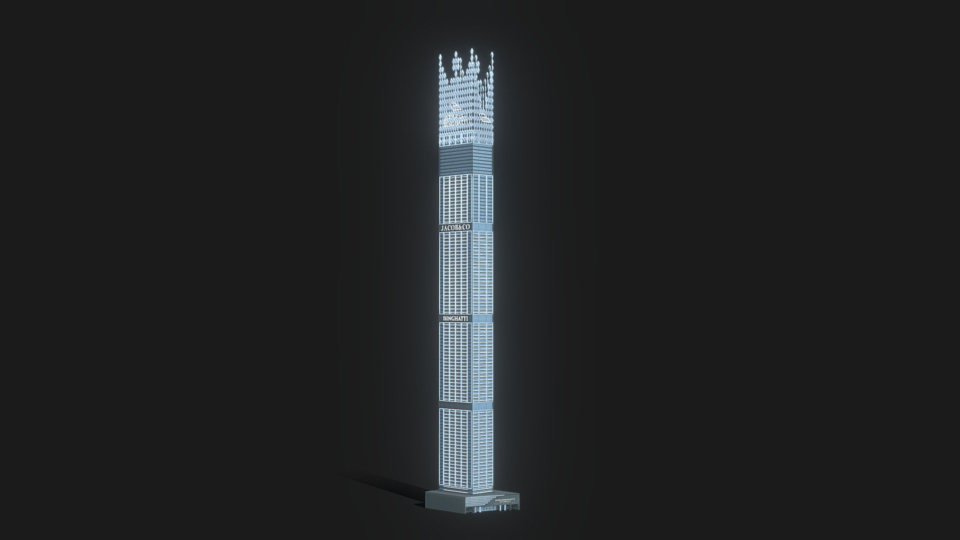 Binghatti tower Dubai Buy Royalty Free 3D model by 1Quad (1.Quad