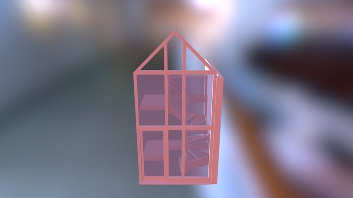 Stairs Glass Risers Option With Lights 3D Model