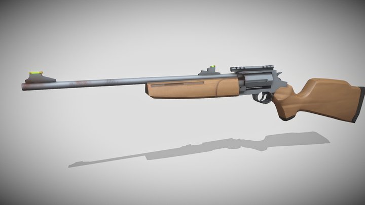 Low poly world war stylzed gun 3D Model