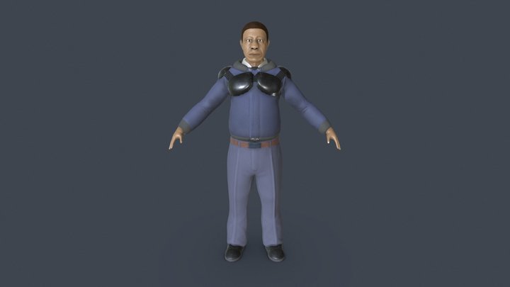 PoliceMan Forest Whitaker + Unreal Engine 4 3D Model