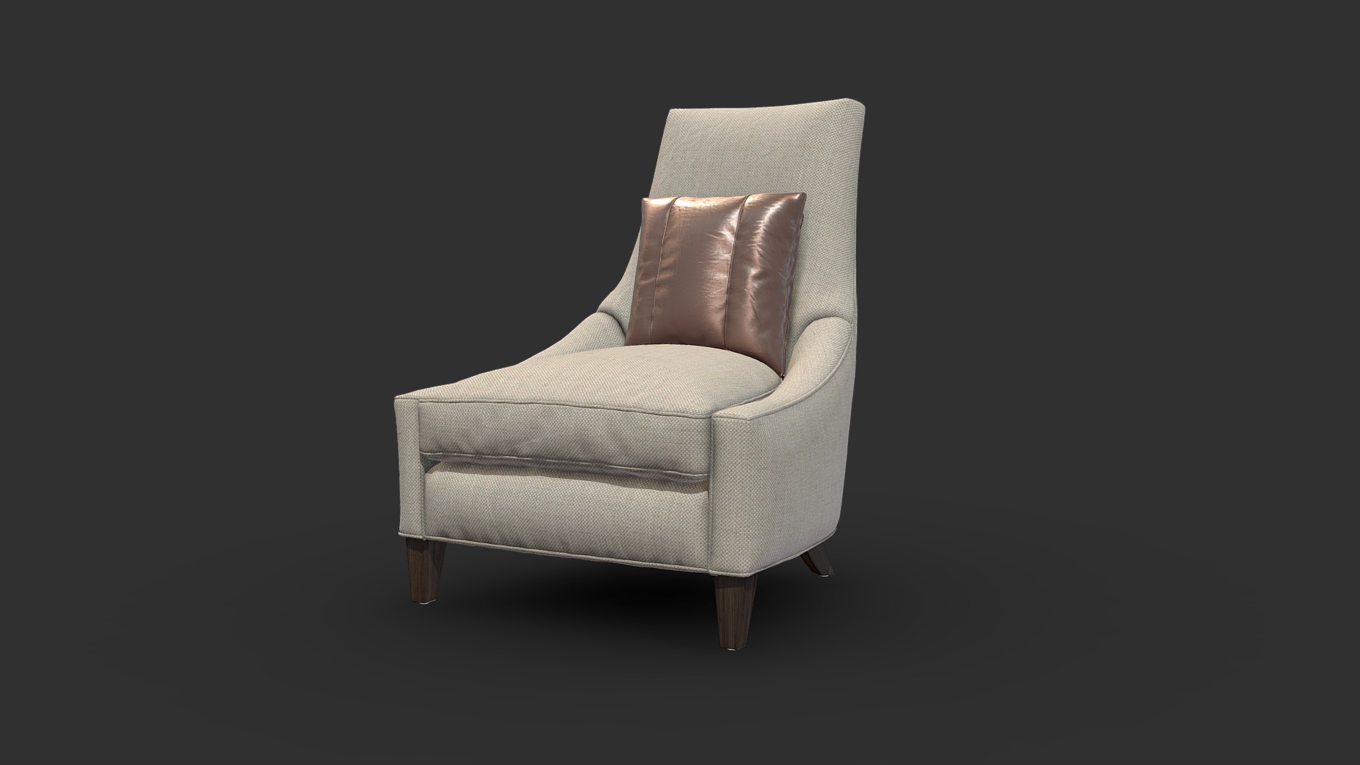 3D model Bel- Air Lounge Chair - This is a 3D model of the Bel- Air Lounge Chair. The 3D model is about a white chair with a cushion.