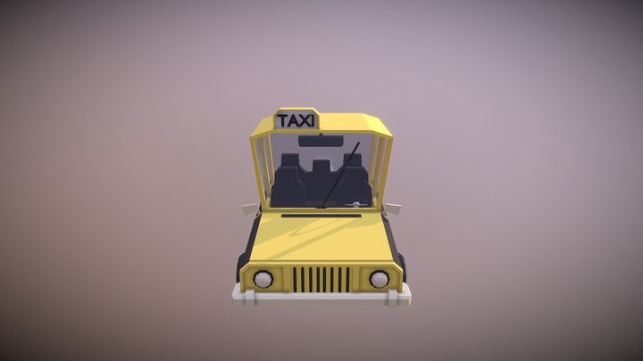 Lowpoly TAXI 3D Model 3D Model