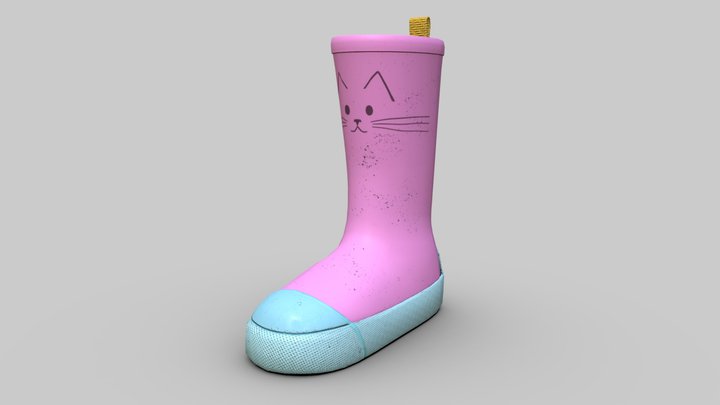 Cute Rain Shoes A1 V2 3D Model