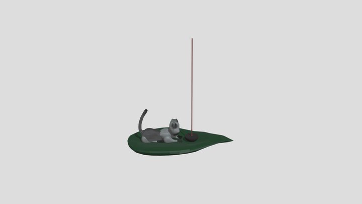 Incensário de Gato 3D Model