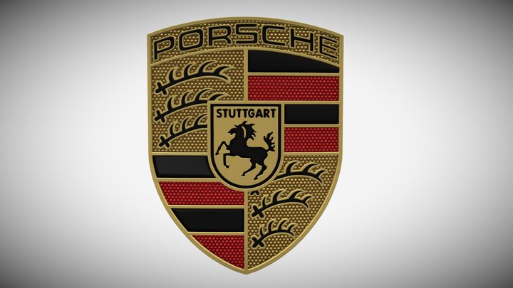 Detailed Porsche logo 3D Model