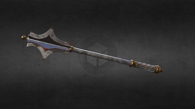 Melee Weapon - Low Poly Flanged Mace 3D Model