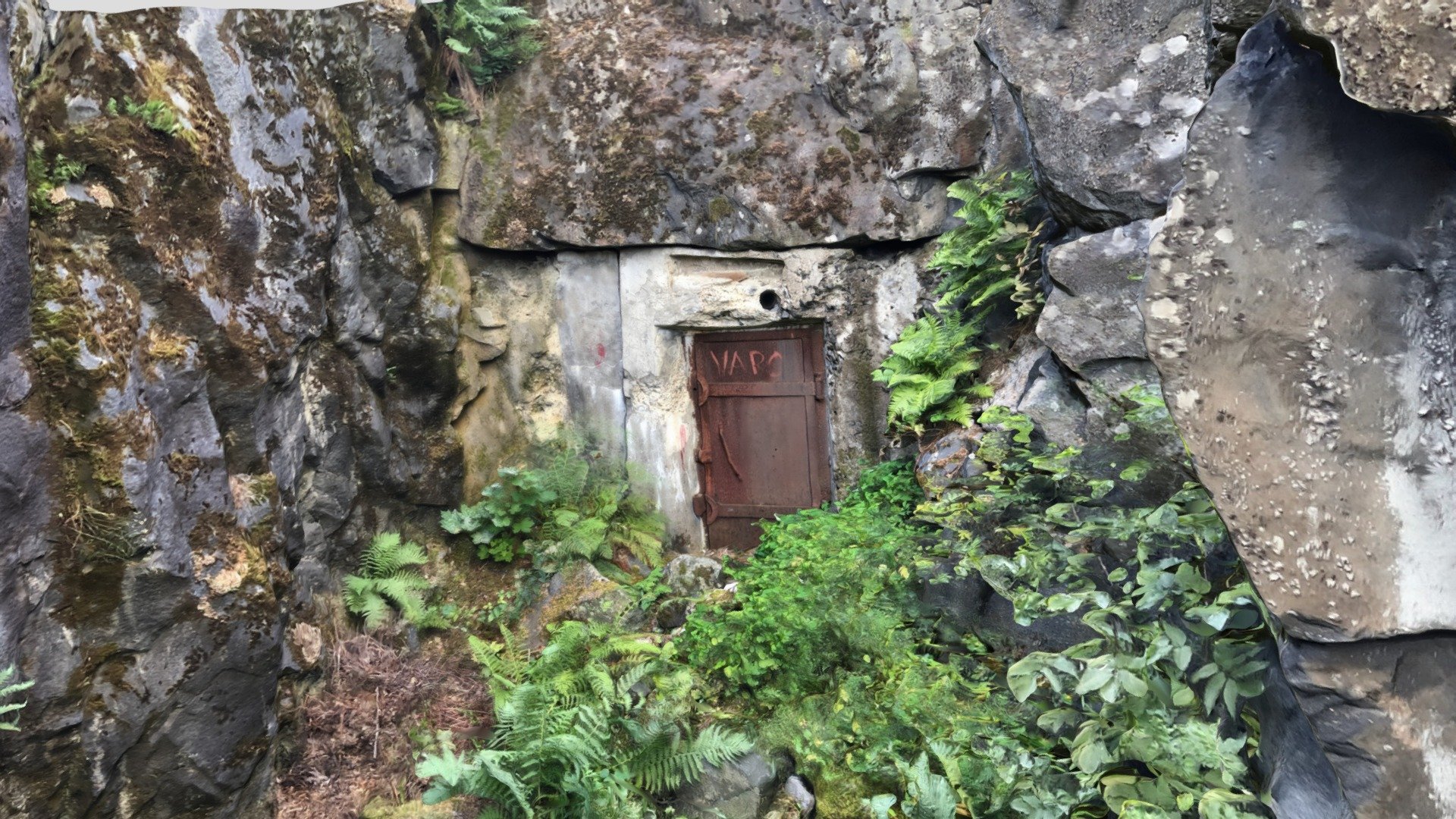 Cave entrance in WW1 base, Helsinki, Finland