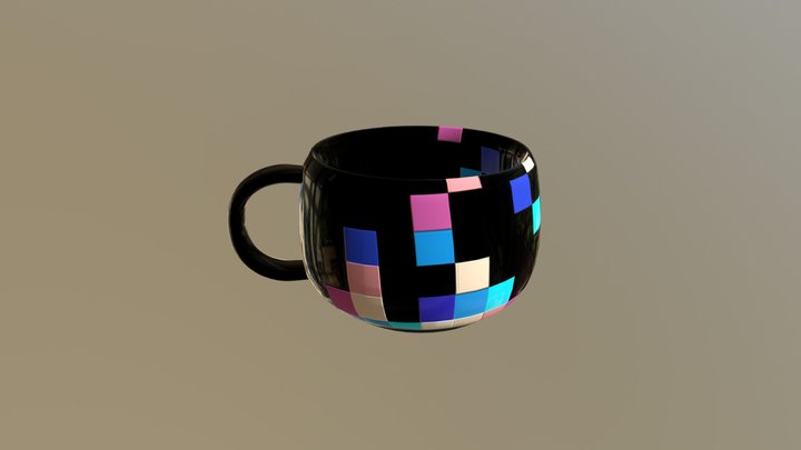 Pixel Mug 3D Model