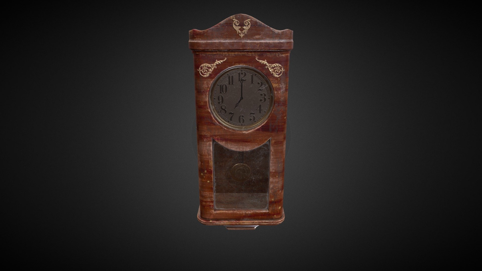 Old pendulum clock 3D model by Andriy Hrushevskyy (gho0st3786