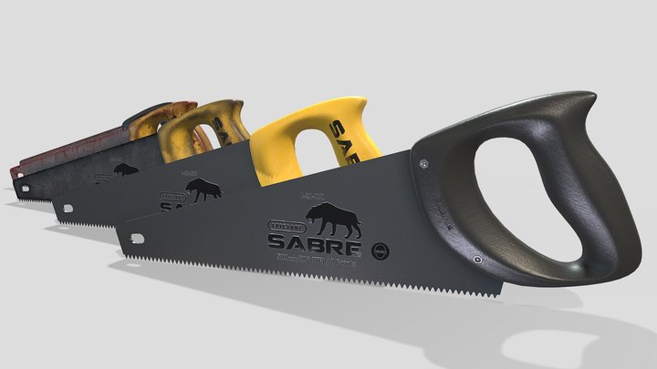 Collection of hand saws 3D Model