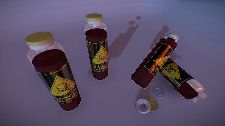 Toxic small bottle 3D Model
