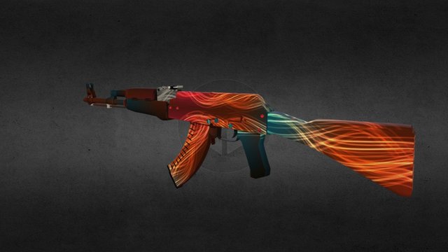 AK-47 | Neon Galaxy 3D Model