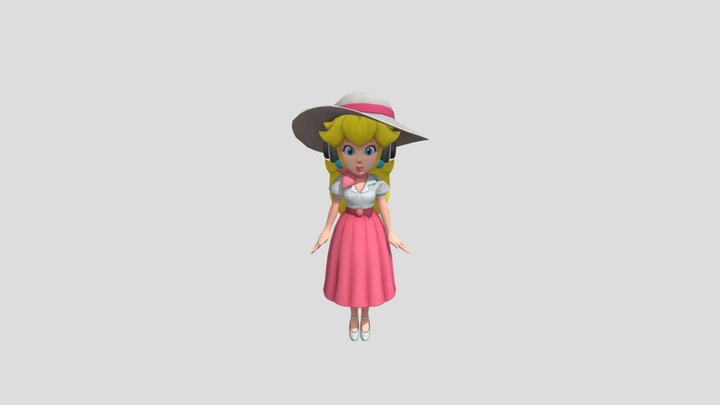 Peach in vacation, being idle, with headphones