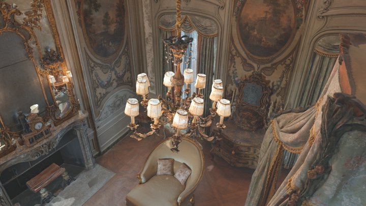 Espagnolette bedroom at Vizcaya Museum 3D Model