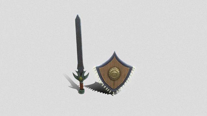 Sword Shield 3D Model