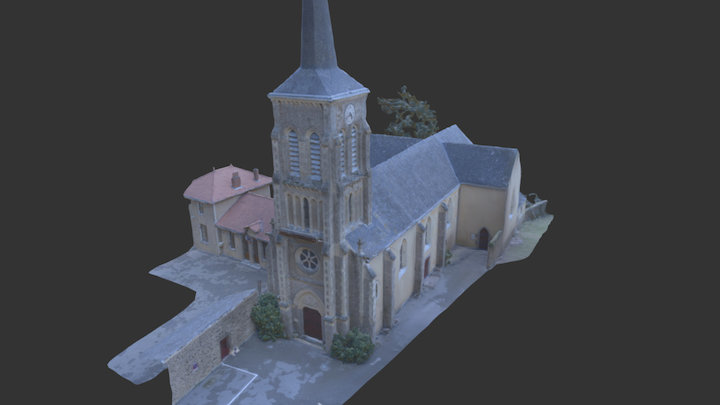 Church Saint-Martin, Mayenne 53, France 3D Model