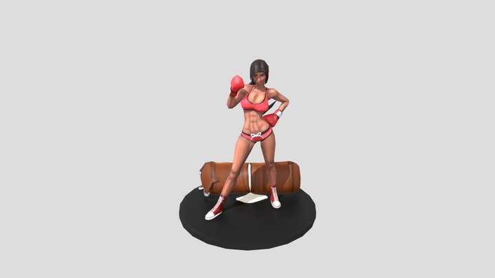 Pin up Boxgirl 3D Model