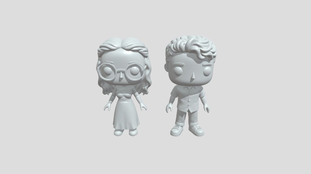 Two Funko pop character figurines