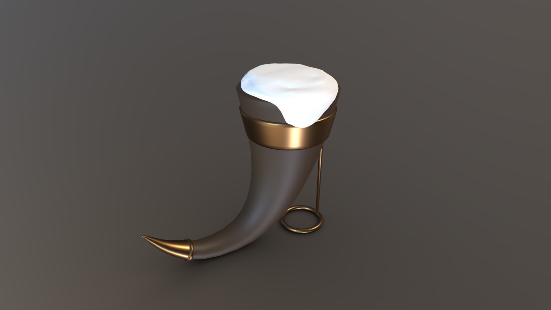 3D model Beer Stein Horn - This is a 3D model of the Beer Stein Horn. The 3D model is about a glass of liquid.