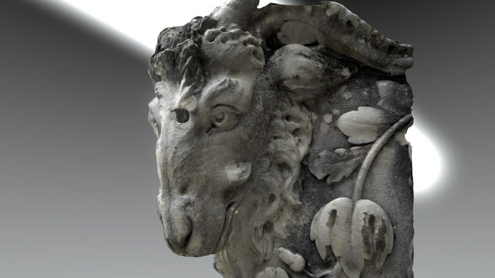 Goat Stone Sculpture 3D Scan Test Low 3D Model