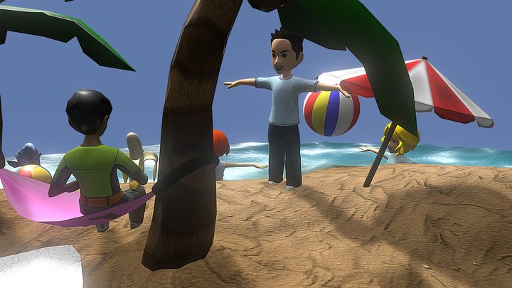 Beach scene 3D Model