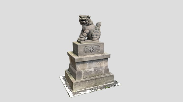 中の島神社の狛犬 3D Model