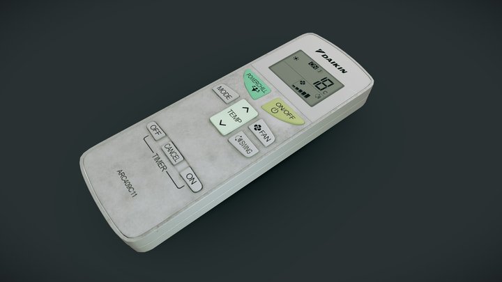 Daikin Remote 3D Model