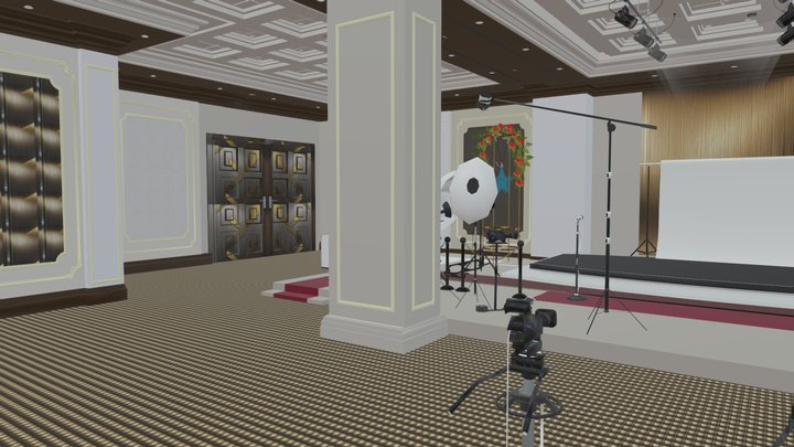 A Complete Podcast Studio 3D Model