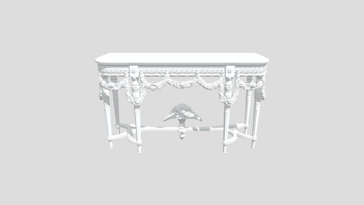 CLASSIC SOLID WOOD CONSOLE 3D Model