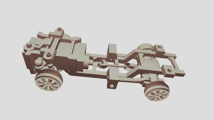 1/32 Car Chassis + Differential + MacPherson 3D Model