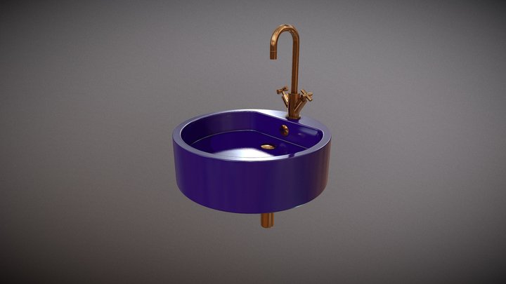 Washbasin and faucet 3D Model
