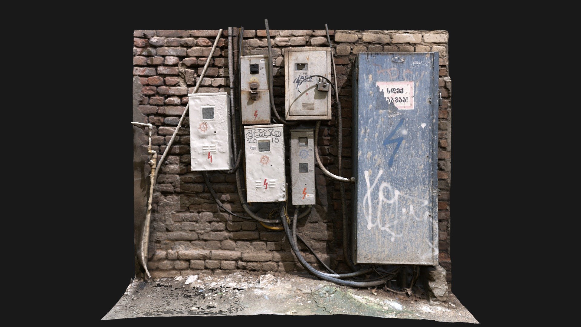 Back Alley Electric Boxes Urban Tbilisi Download Free 3D model by