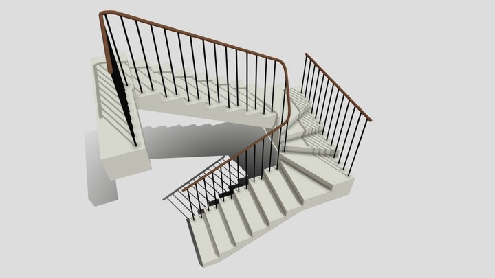 Лестница в гостевом доме 3D Model