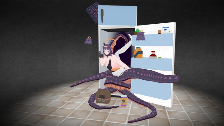 Ninomae Ina'nis - TakoEats Animation 3D Model