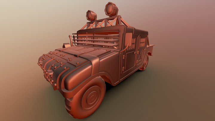 Wasteland Humvee Almost High Poly 3D Model