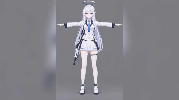 Ushio Noa (Blue Archive) T-Pose 3D Model