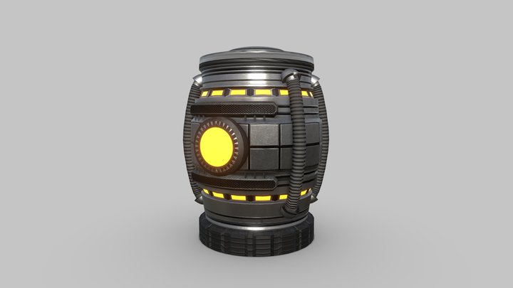 Sci - fi game ready tech barrel – Free 3D Model STL