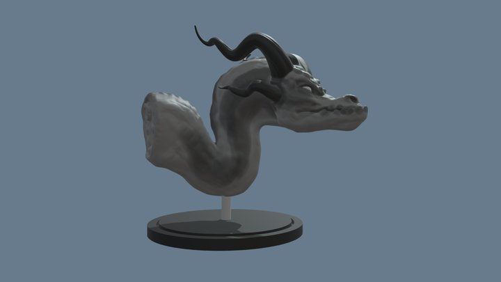 Dragon face sketch 3D Model