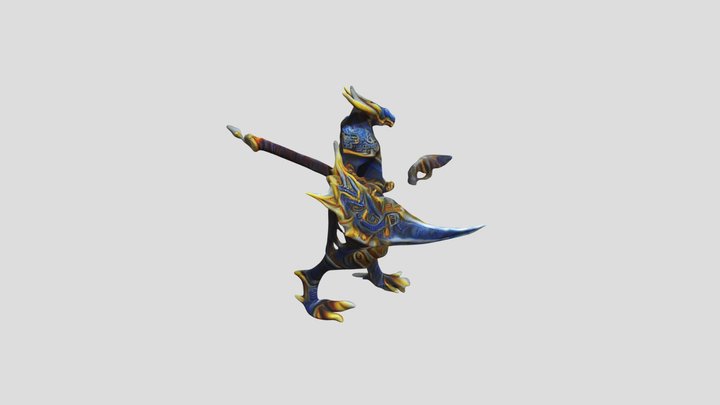 Dragon Boss-xenomoph Wih Sword 3D Model