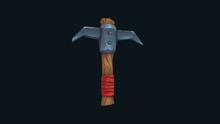 Stylized Pickaxe 3D Model