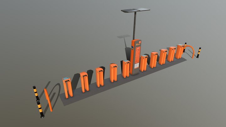 Itau Bike Station (low poly) 3D Model