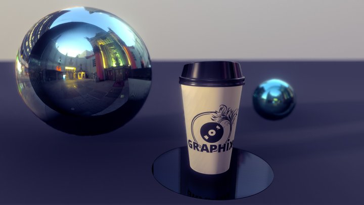 Kopp med logo Test + 3D Model
