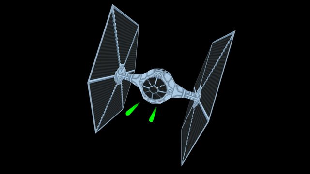 Low Poly Tie Fighter 3D Model
