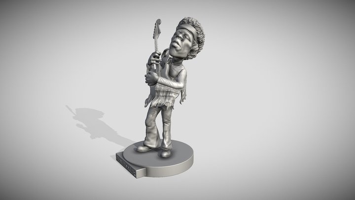 Jimi Hendrix caricature model - 3d printing 3D Model