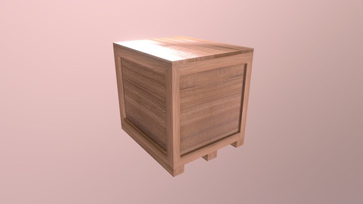 Simple Wooden Crate Low Poly 3D Model