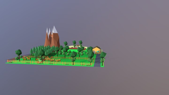 Fazenda Low Poly 3D Model