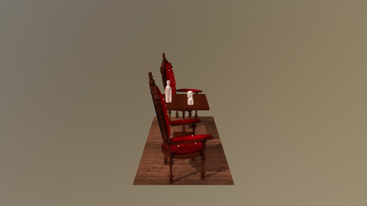 Antique furnitures 3D Model